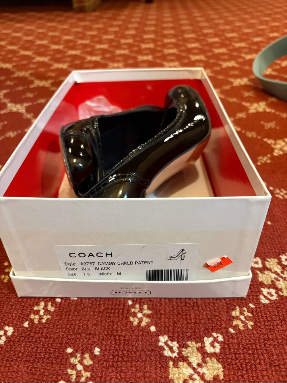COACH Black Patent Leather Round-Toe Pumps